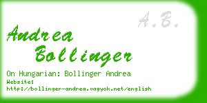 andrea bollinger business card